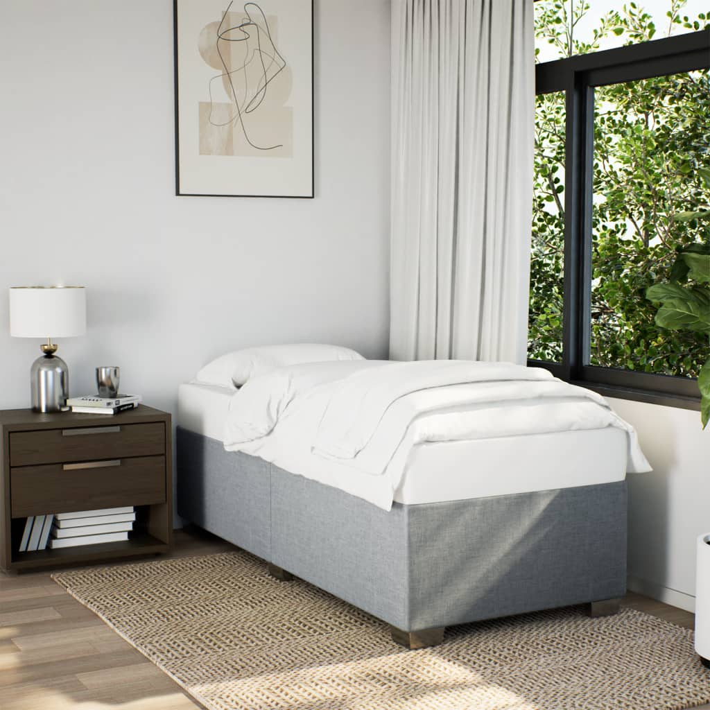Bedframe zonder matras 90x190 cm stof lichtgrijs is nu te koop bij PeponiXL, paradijselijk wonen!