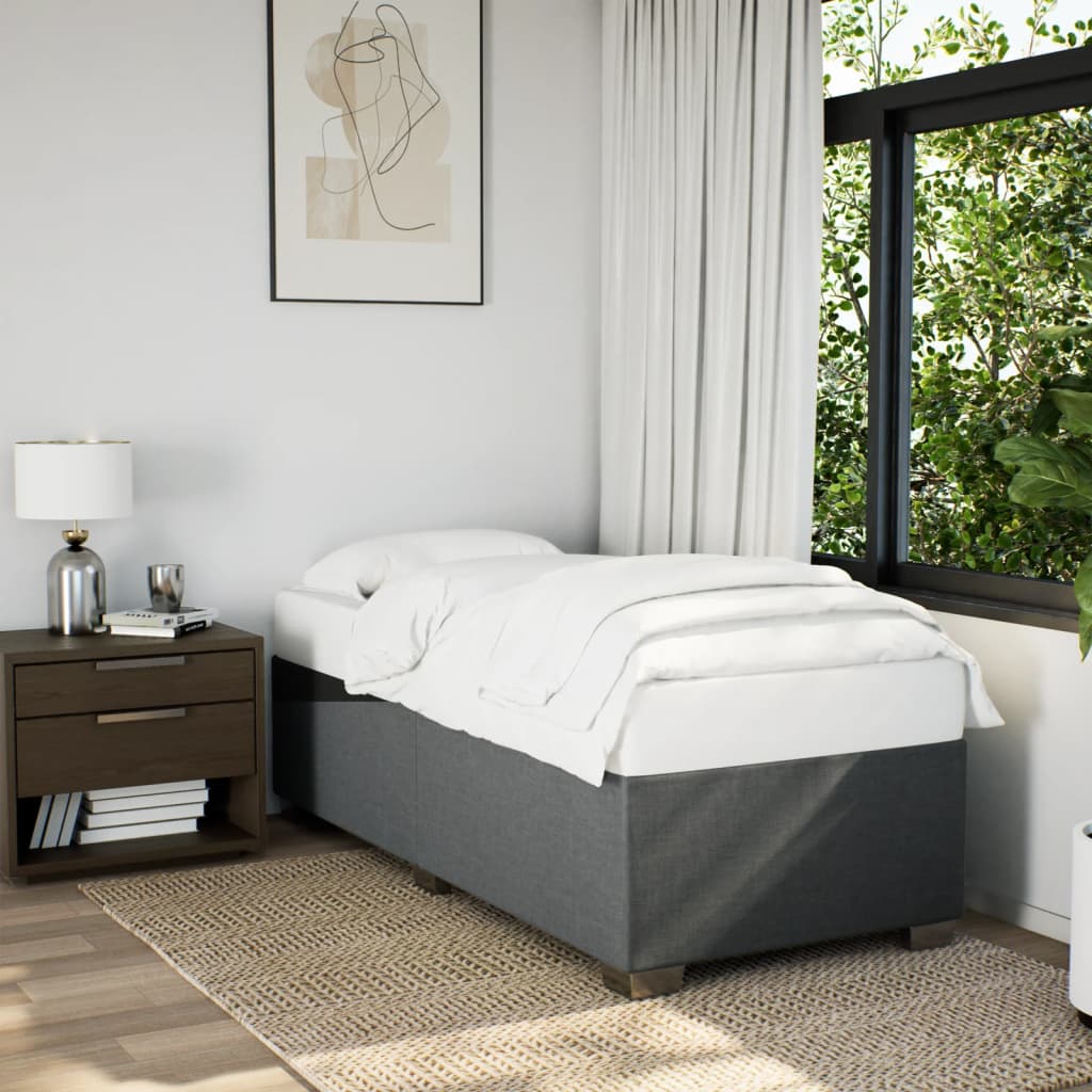 Bedframe zonder matras 100x200 cm stof donkergrijs is nu te koop bij PeponiXL, paradijselijk wonen!