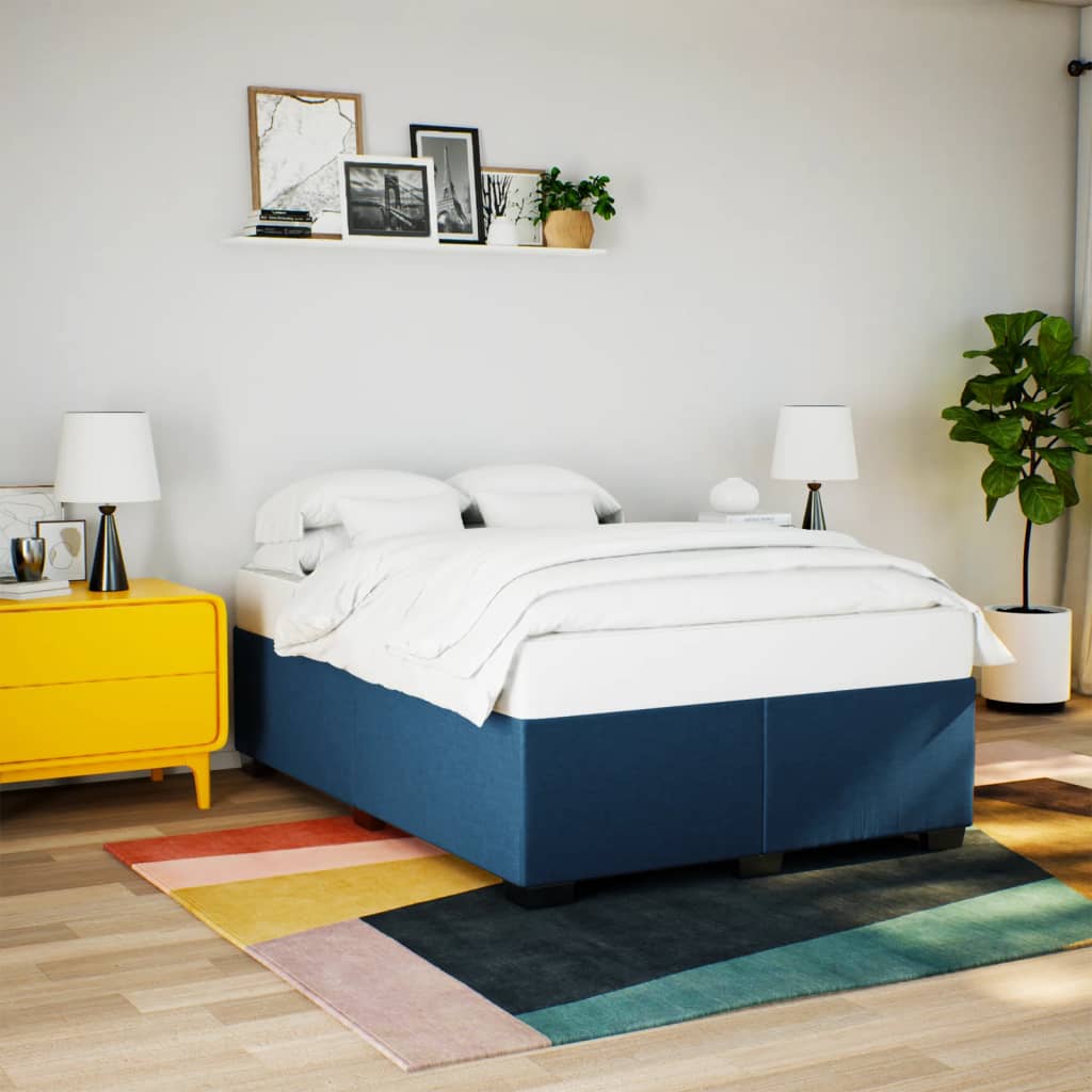 Bedframe zonder matras stof blauw 140x190 cm is nu te koop bij PeponiXL, paradijselijk wonen!