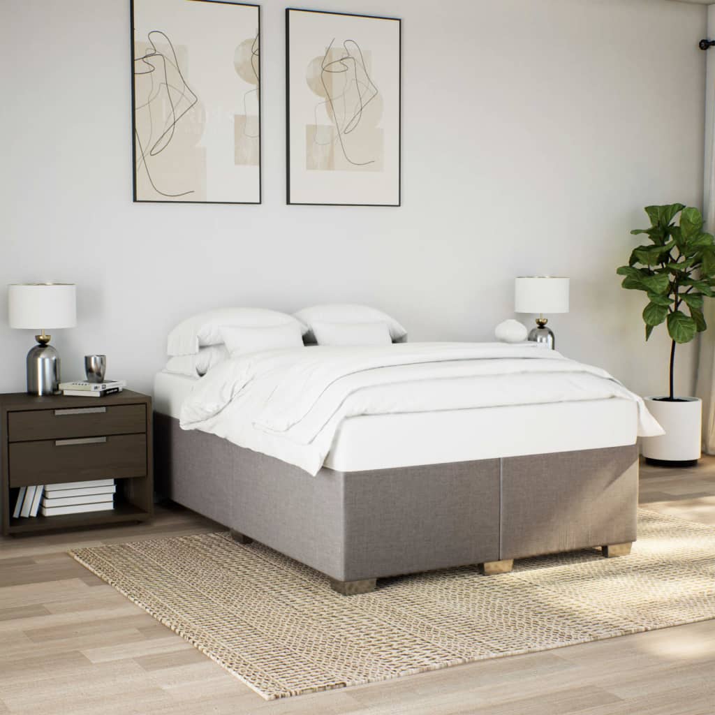 Bedframe zonder matras stof taupe 140x200 cm is nu te koop bij PeponiXL, paradijselijk wonen!