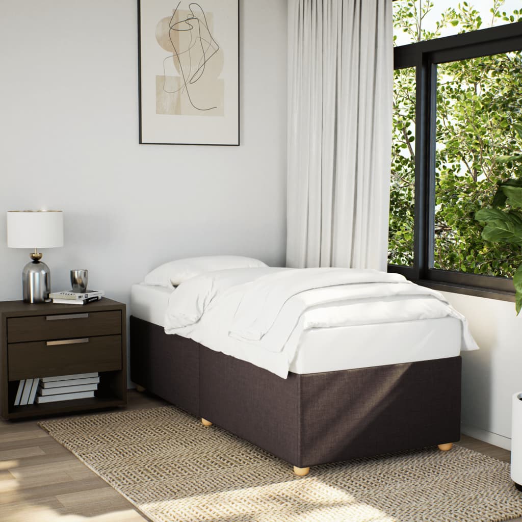 Bedframe zonder matras 90x190 cm stof donkerbruin is nu te koop bij PeponiXL, paradijselijk wonen!