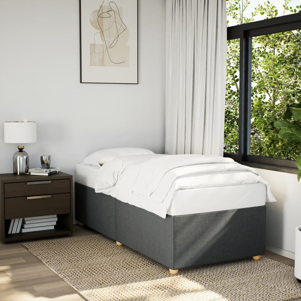 Bedframe zonder matras 90x200 cm stof donkergrijs is nu te koop bij PeponiXL, paradijselijk wonen!