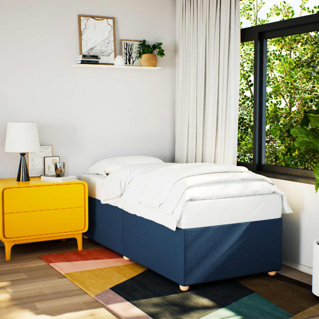 Bedframe zonder matras 100x200 cm stof blauw is nu te koop bij PeponiXL, paradijselijk wonen!