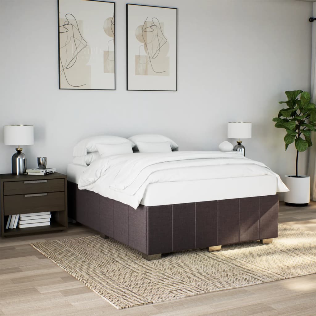Bedframe zonder matras stof donkerbruin 160x200 cm is nu te koop bij PeponiXL, paradijselijk wonen!