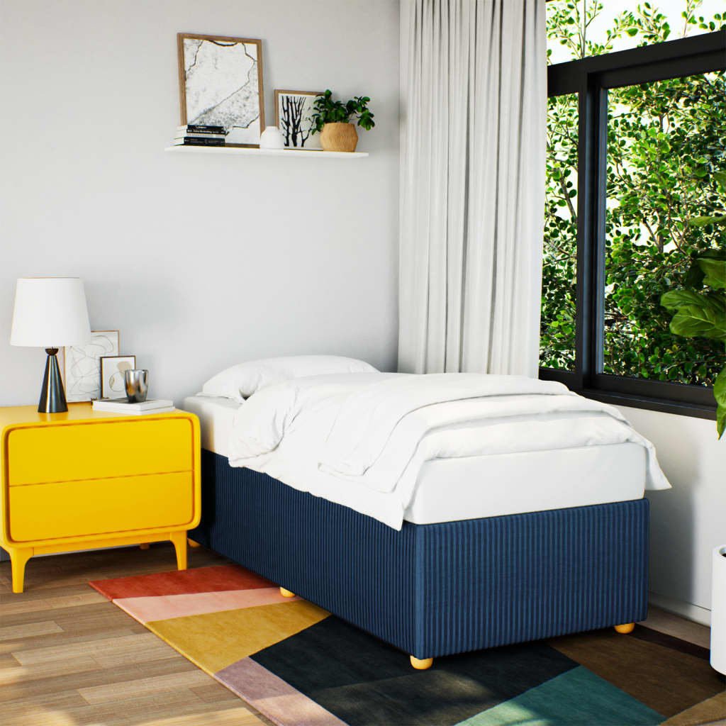 Bedframe zonder matras 90x200 cm stof blauw is nu te koop bij PeponiXL, paradijselijk wonen!