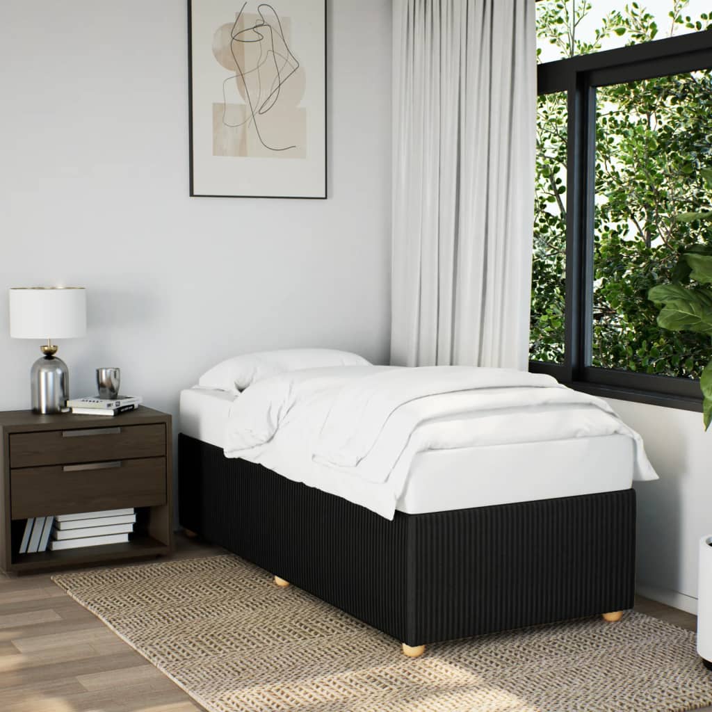 Bedframe zonder matras 100x200 cm stof zwart is nu te koop bij PeponiXL, paradijselijk wonen!