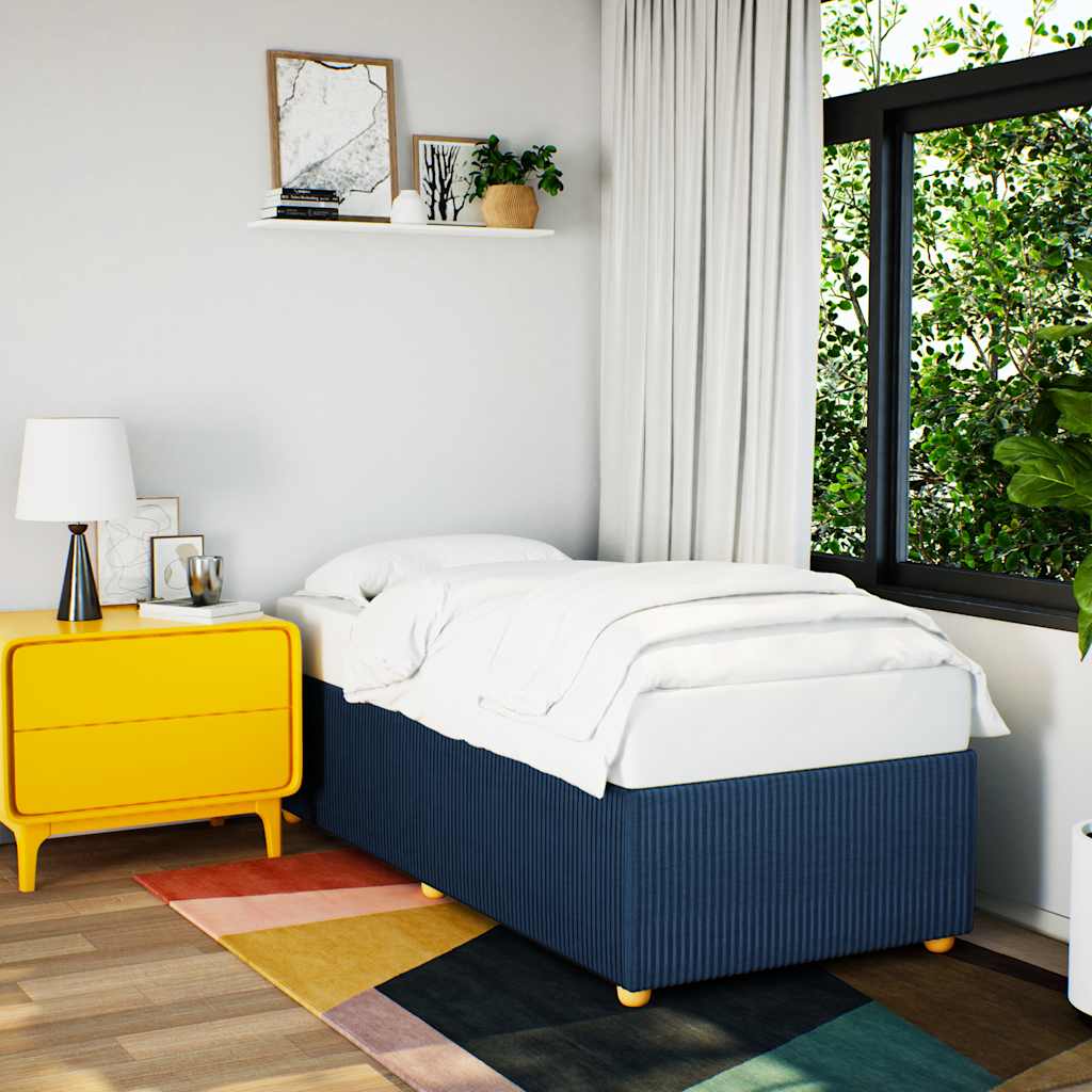 Bedframe zonder matras 100x200 cm stof blauw is nu te koop bij PeponiXL, paradijselijk wonen!