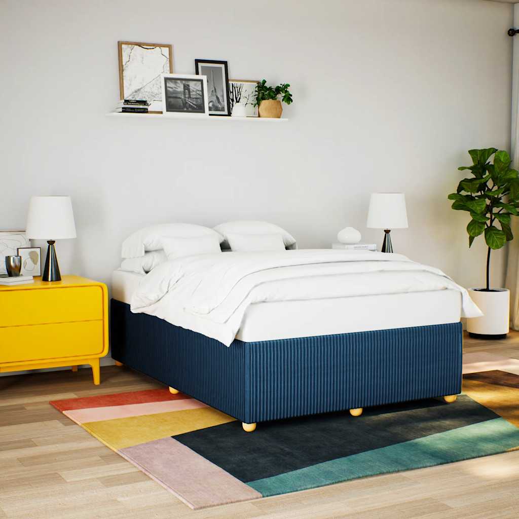 Bedframe zonder matras stof blauw 140x200 cm is nu te koop bij PeponiXL, paradijselijk wonen!