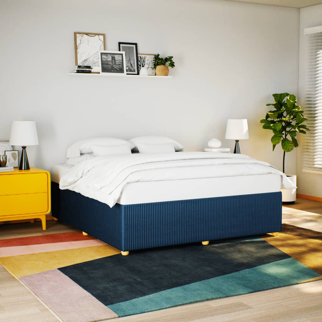 Bedframe zonder matras stof blauw 200x200 cm is nu te koop bij PeponiXL, paradijselijk wonen!