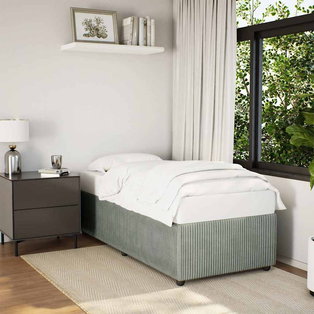 Bedframe zonder matras 80x200 cm fluweel lichtgrijs is nu te koop bij PeponiXL, paradijselijk wonen!