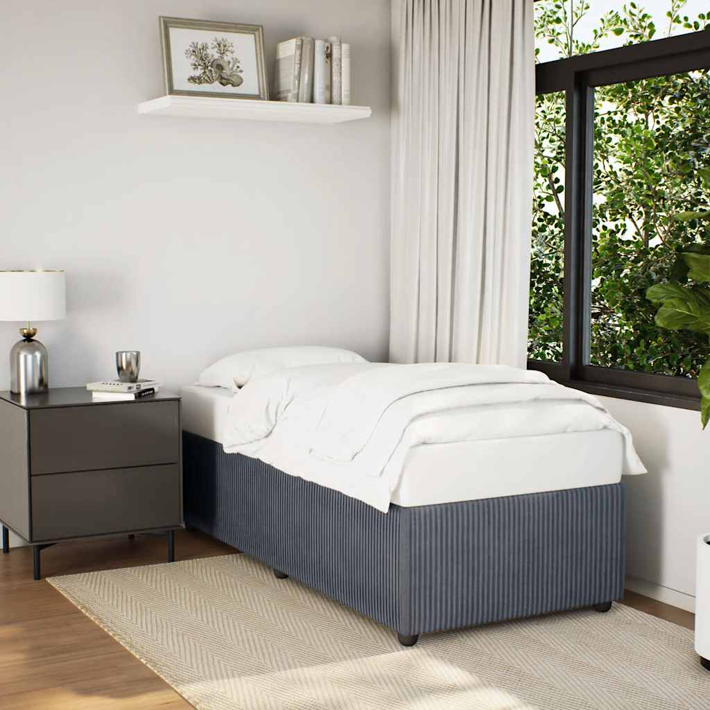 Bedframe zonder matras 100x200 cm fluweel donkergrijs is nu te koop bij PeponiXL, paradijselijk wonen!