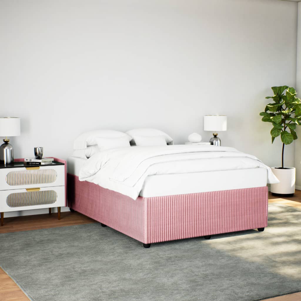 Bedframe fluweel roze 140x200 cm is nu te koop bij PeponiXL, paradijselijk wonen!
