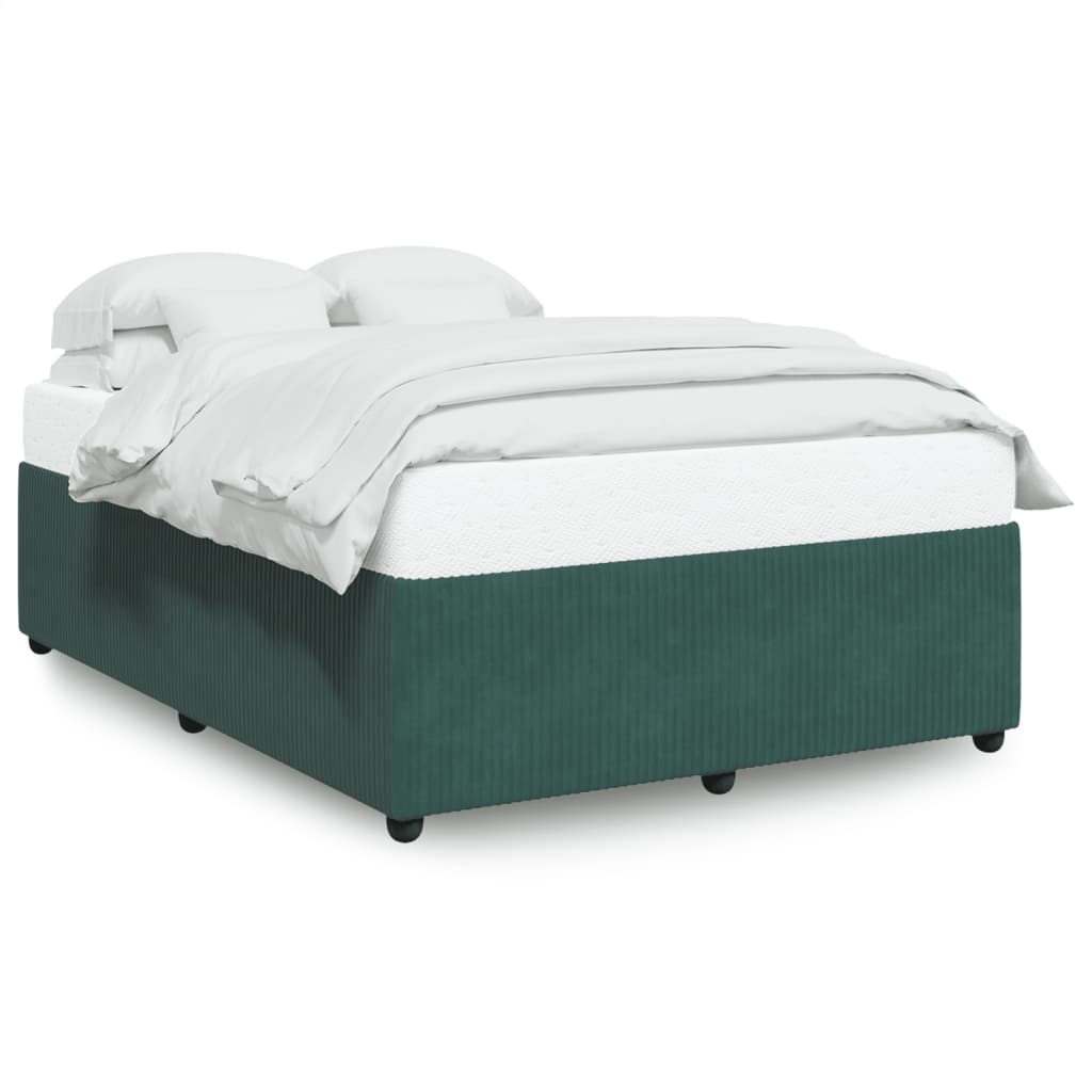 Bedframe zonder matras 160x200 cm fluweel donkergroen is nu te koop bij PeponiXL, paradijselijk wonen!
