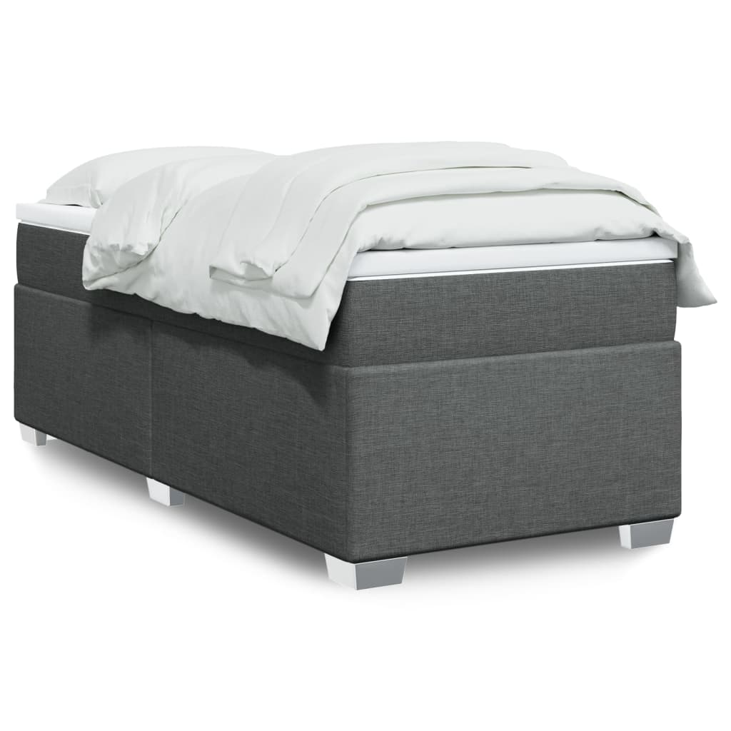 Boxspring met matras stof donkergrijs 100x200 cm is nu te koop bij PeponiXL, paradijselijk wonen!