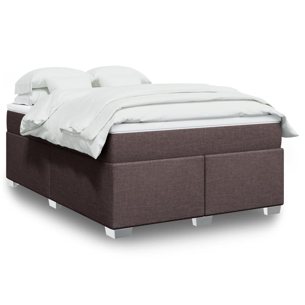 Boxspring met matras stof donkerbruin 140x200 cm is nu te koop bij PeponiXL, paradijselijk wonen!
