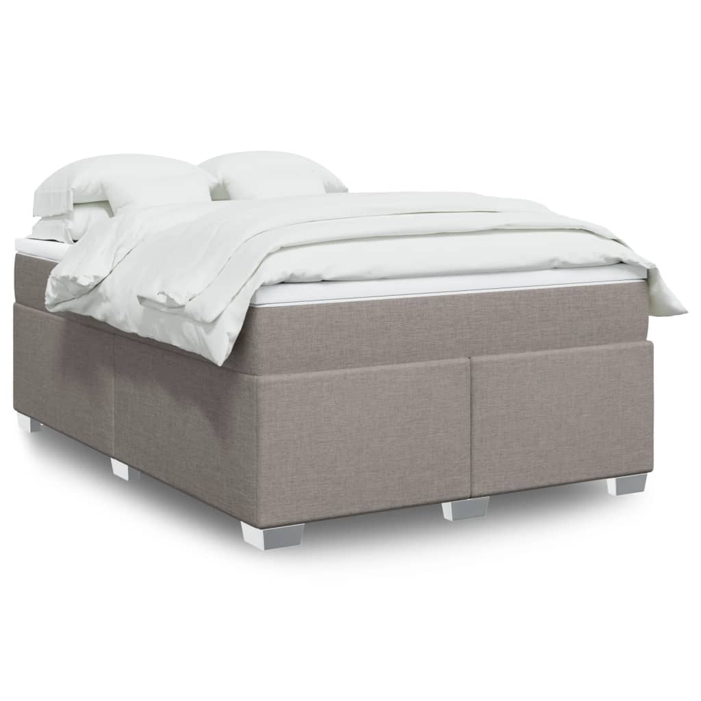 Boxspring met matras stof taupe 140x200 cm is nu te koop bij PeponiXL, paradijselijk wonen!