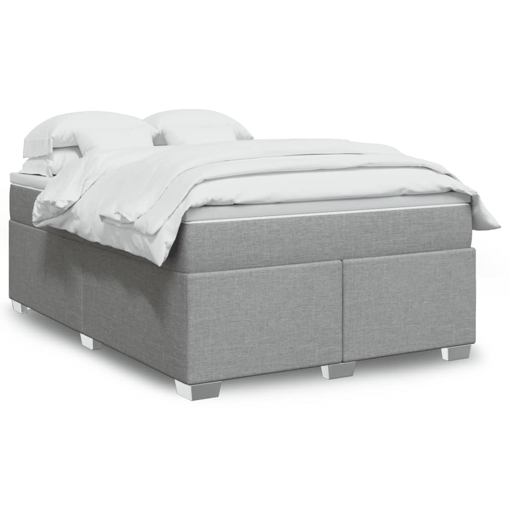 Boxspring met matras stof lichtgrijs 160x200 cm is nu te koop bij PeponiXL, paradijselijk wonen!