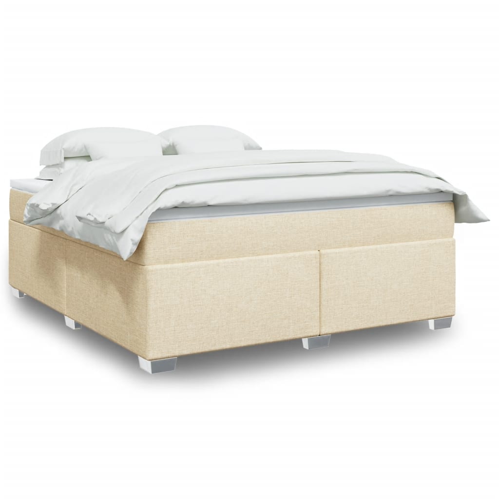 Boxspring met matras stof crèmekleurig 180x200 cm is nu te koop bij PeponiXL, paradijselijk wonen!