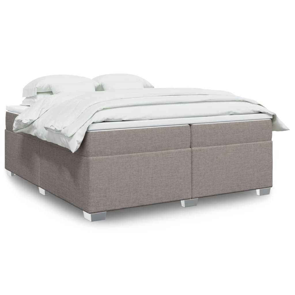 Boxspring met matras stof taupe 200x200 cm is nu te koop bij PeponiXL, paradijselijk wonen!