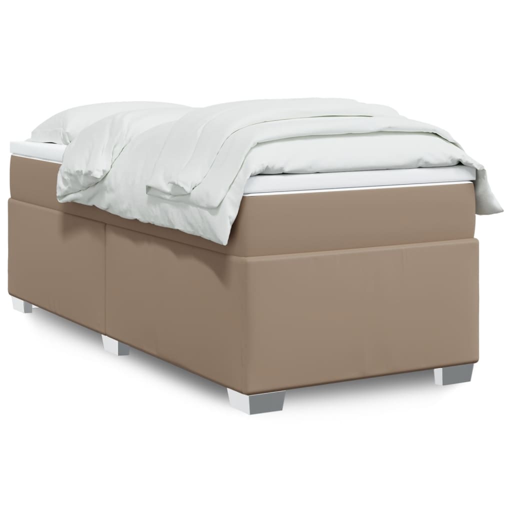 Boxspring met matras kunstleer cappuccinokleurig 90x190 cm is nu te koop bij PeponiXL, paradijselijk wonen!