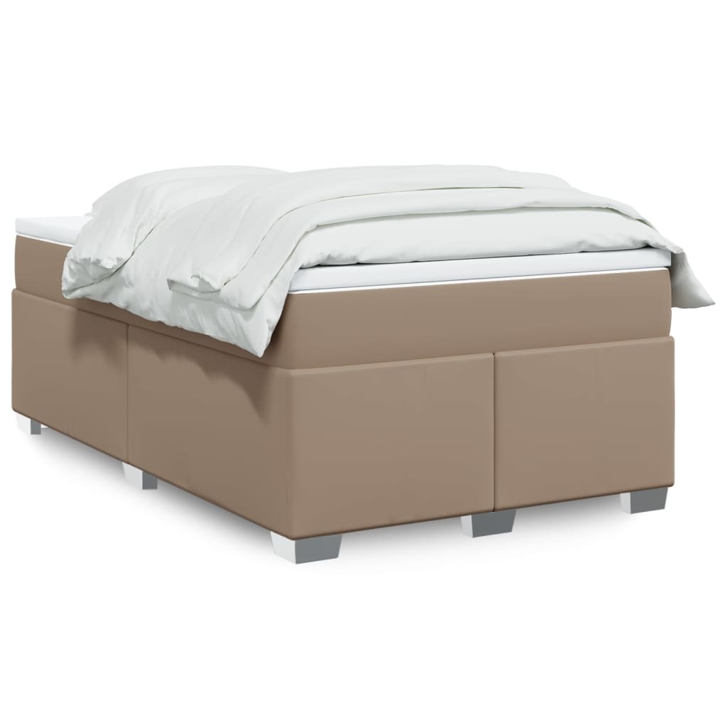 Boxspring met matras kunstleer cappuccinokleurig 120x200 cm is nu te koop bij PeponiXL, paradijselijk wonen!