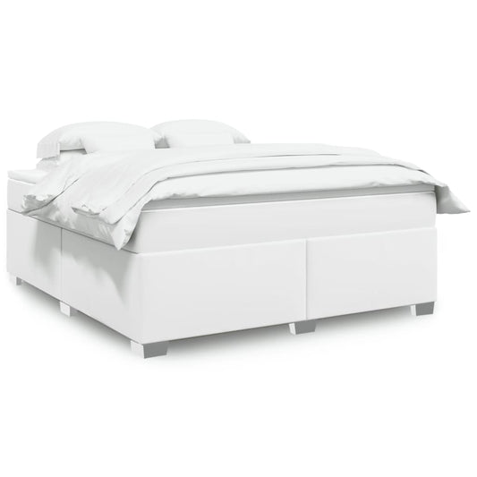 Boxspring met matras kunstleer wit 180x200 cm is nu te koop bij PeponiXL, paradijselijk wonen!