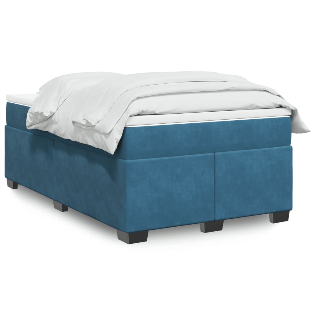 Boxspring met matras fluweel donkerblauw 120x190 cm is nu te koop bij PeponiXL, paradijselijk wonen!