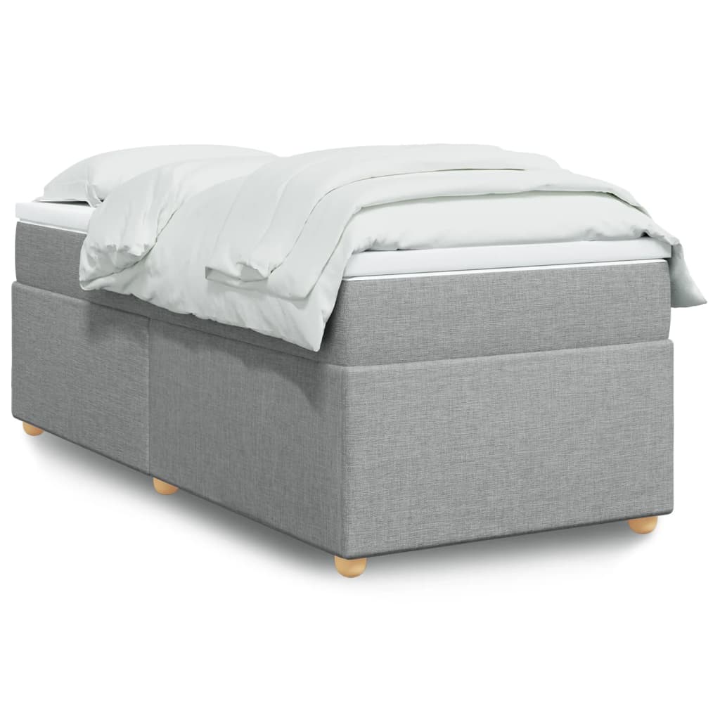 Boxspring met matras stof lichtgrijs 90x190 cm is nu te koop bij PeponiXL, paradijselijk wonen!