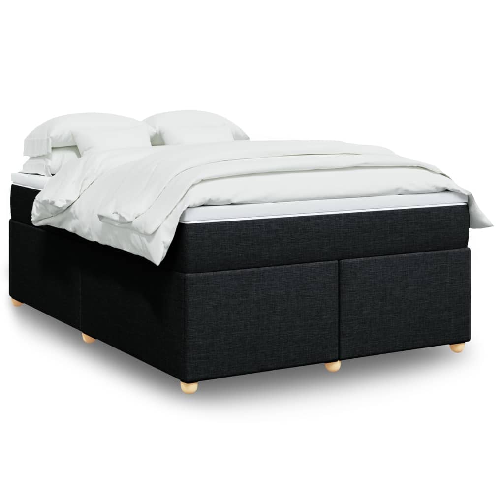 Boxspring met matras stof zwart 140x190 cm is nu te koop bij PeponiXL, paradijselijk wonen!