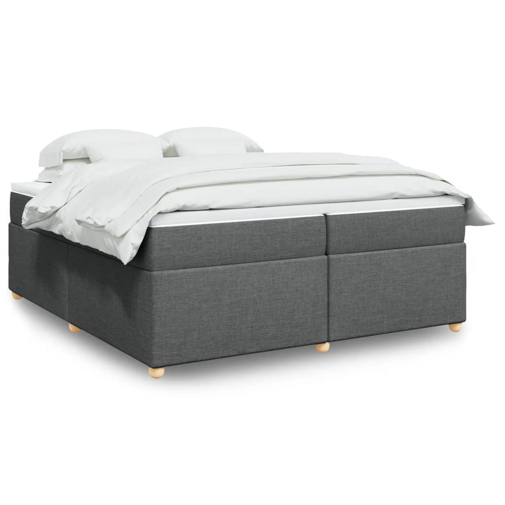 Boxspring met matras stof donkergrijs 200x200 cm is nu te koop bij PeponiXL, paradijselijk wonen!