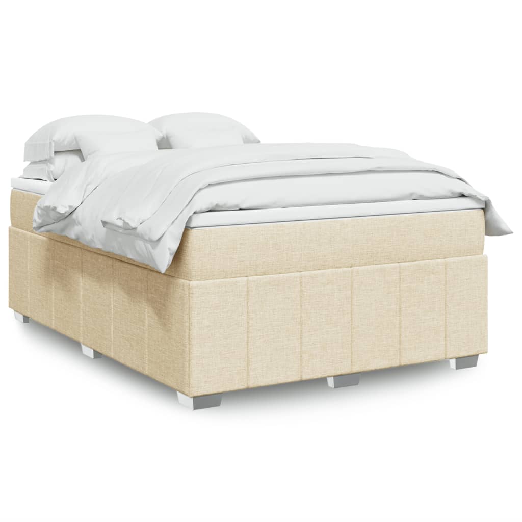 Boxspring met matras stof crèmekleurig 140x200 cm is nu te koop bij PeponiXL, paradijselijk wonen!