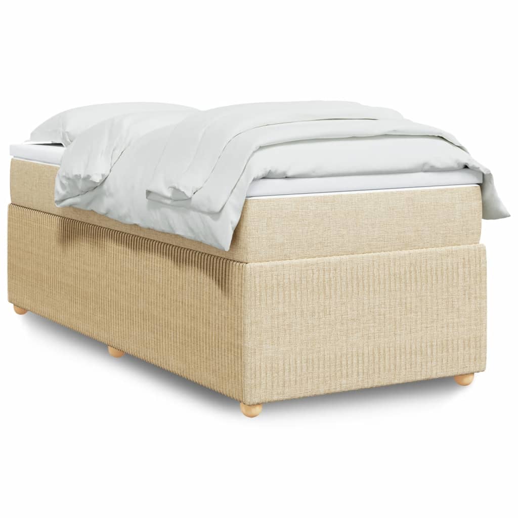 Boxspring met matras stof crèmekleurig 80x200 cm is nu te koop bij PeponiXL, paradijselijk wonen!