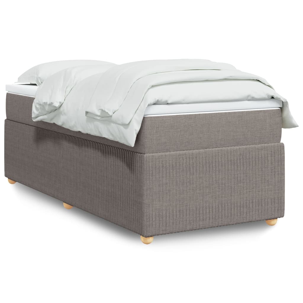 Boxspring met matras stof taupe 90x190 cm is nu te koop bij PeponiXL, paradijselijk wonen!