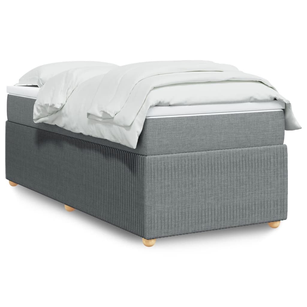 Boxspring met matras stof lichtgrijs 90x200 cm is nu te koop bij PeponiXL, paradijselijk wonen!