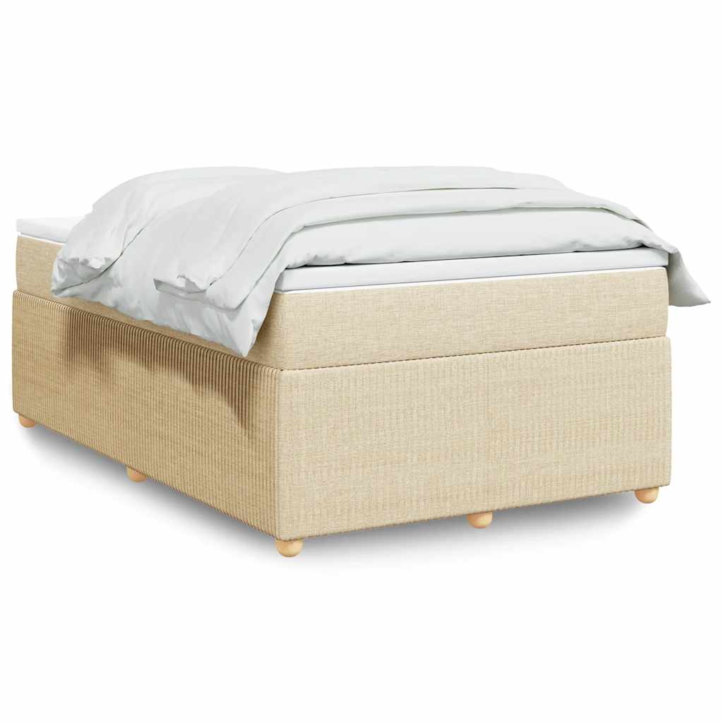 Boxspring met matras stof crèmekleurig 120x200 cm is nu te koop bij PeponiXL, paradijselijk wonen!