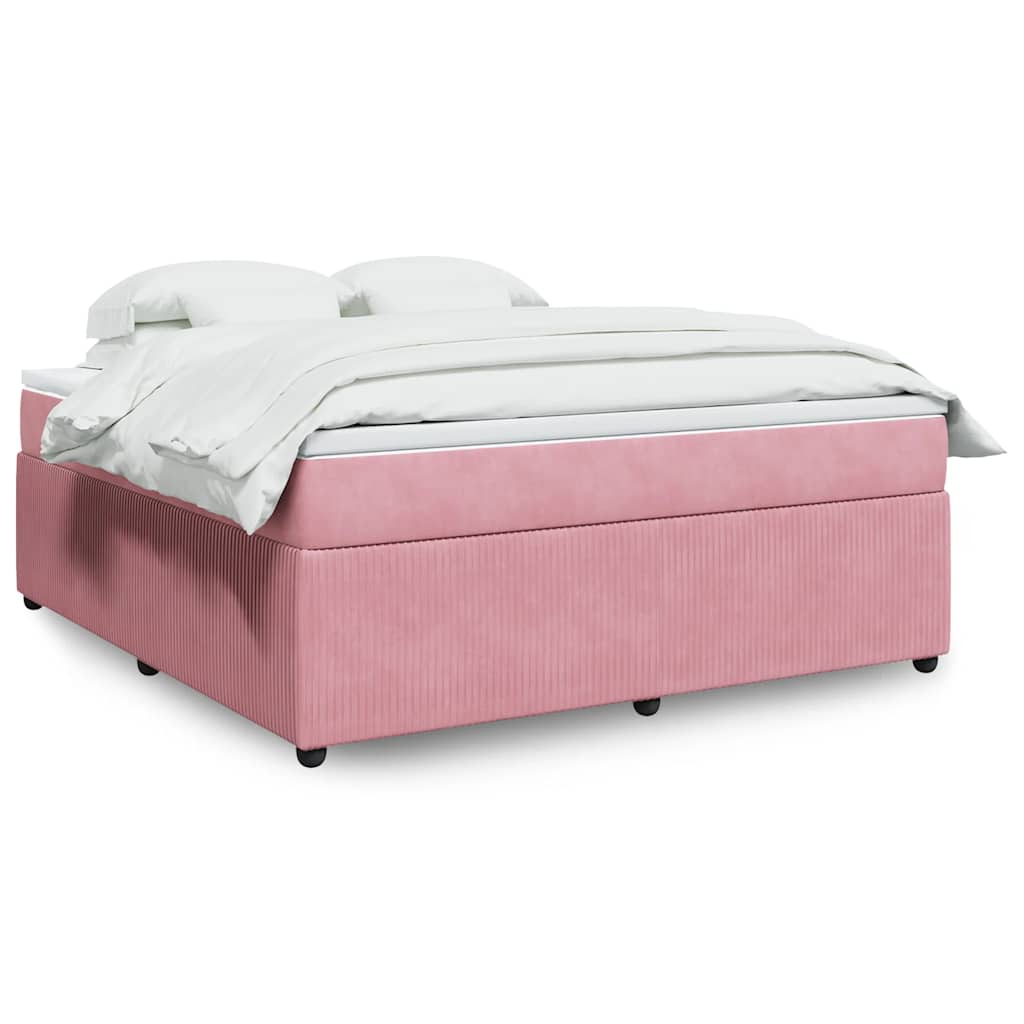 Boxspring met matras fluweel roze 180x200 cm is nu te koop bij PeponiXL, paradijselijk wonen!