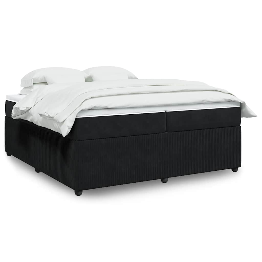 Boxspring met matras fluweel zwart 200x200 cm is nu te koop bij PeponiXL, paradijselijk wonen!