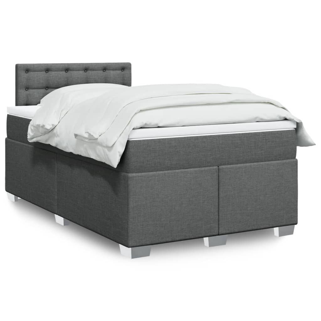 Boxspring met matras stof donkergrijs 120x200 cm is nu te koop bij PeponiXL, paradijselijk wonen!