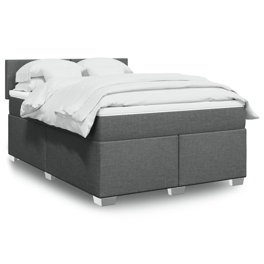 Boxspring met matras stof donkergrijs 140x190 cm is nu te koop bij PeponiXL, paradijselijk wonen!