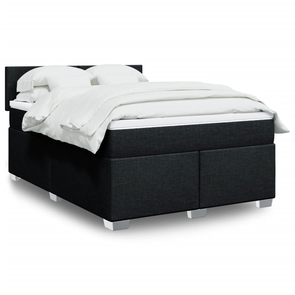 Boxspring met matras stof zwart 140x200 cm is nu te koop bij PeponiXL, paradijselijk wonen!
