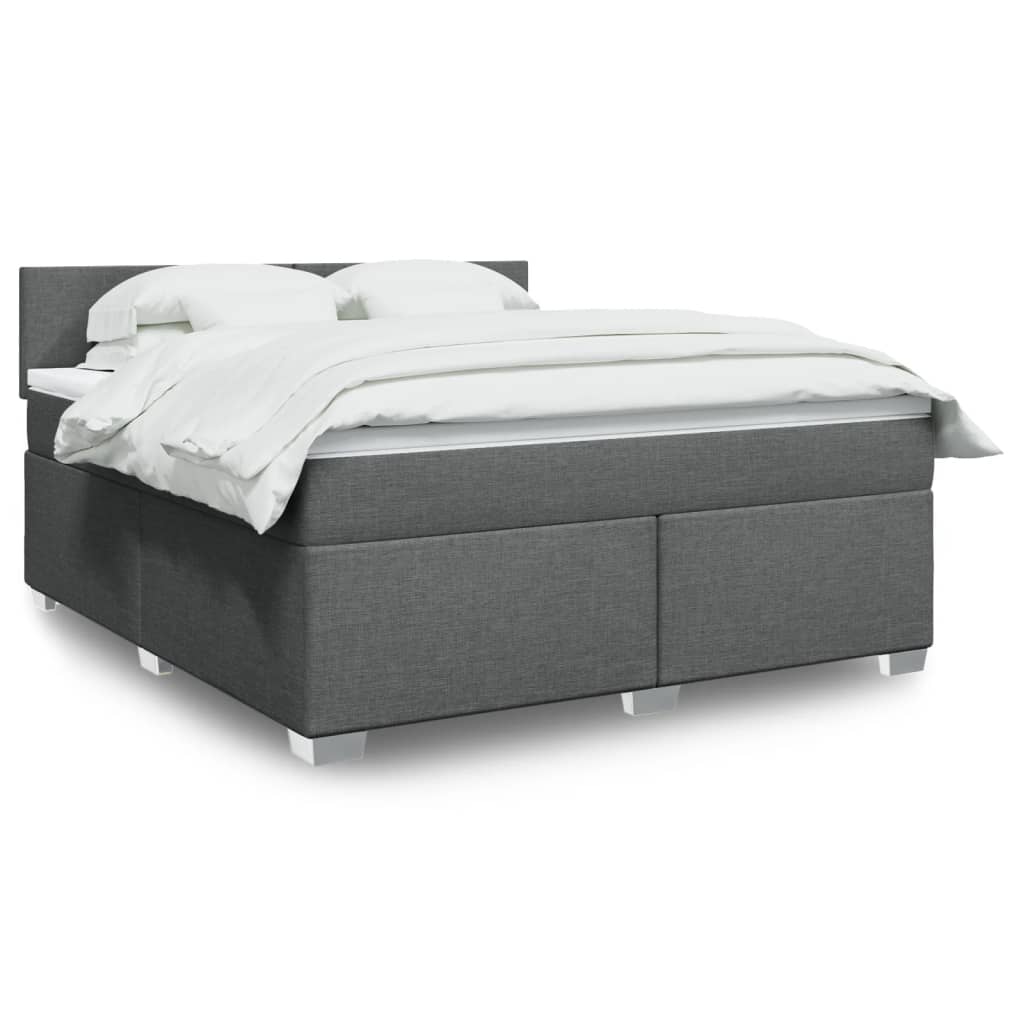 Boxspring met matras stof donkergrijs 180x200 cm is nu te koop bij PeponiXL, paradijselijk wonen!
