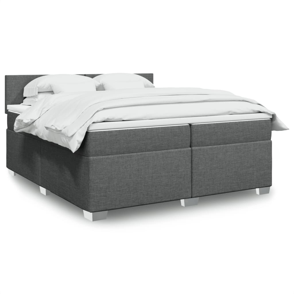 Boxspring met matras stof donkergrijs 200x200 cm is nu te koop bij PeponiXL, paradijselijk wonen!