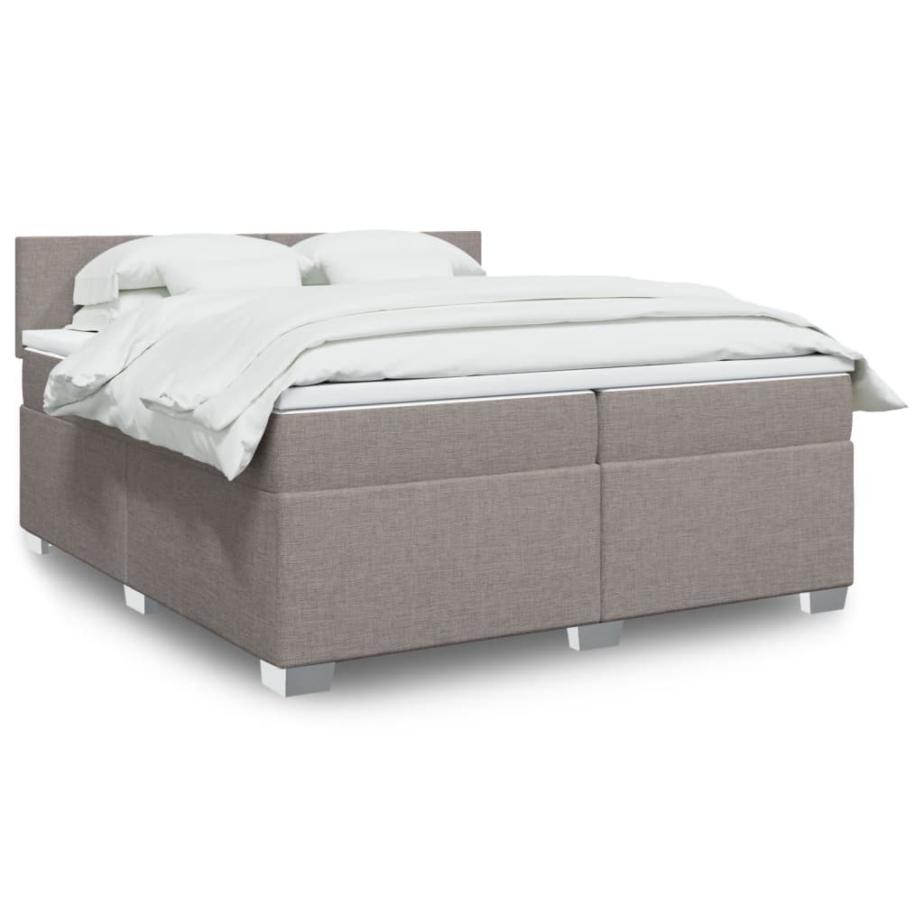Boxspring met matras stof taupe 200x200 cm is nu te koop bij PeponiXL, paradijselijk wonen!