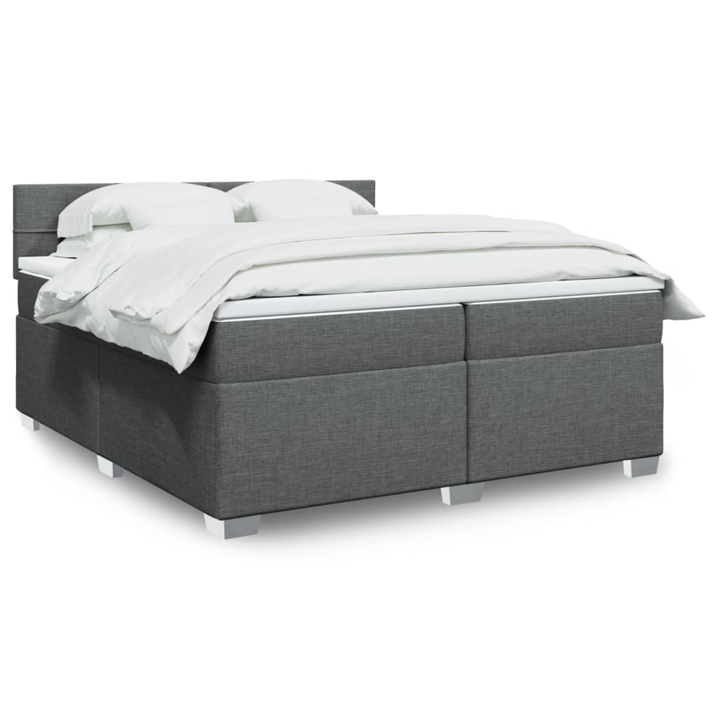 Boxspring met matras stof donkergrijs 200x200 cm is nu te koop bij PeponiXL, paradijselijk wonen!