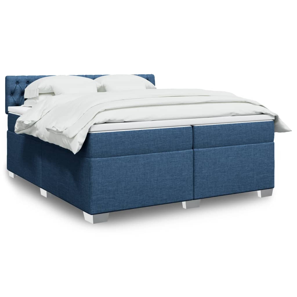 Boxspring met matras stof blauw 200x200 cm is nu te koop bij PeponiXL, paradijselijk wonen!