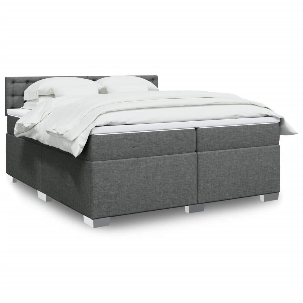 Boxspring met matras stof donkergrijs 200x200 cm is nu te koop bij PeponiXL, paradijselijk wonen!