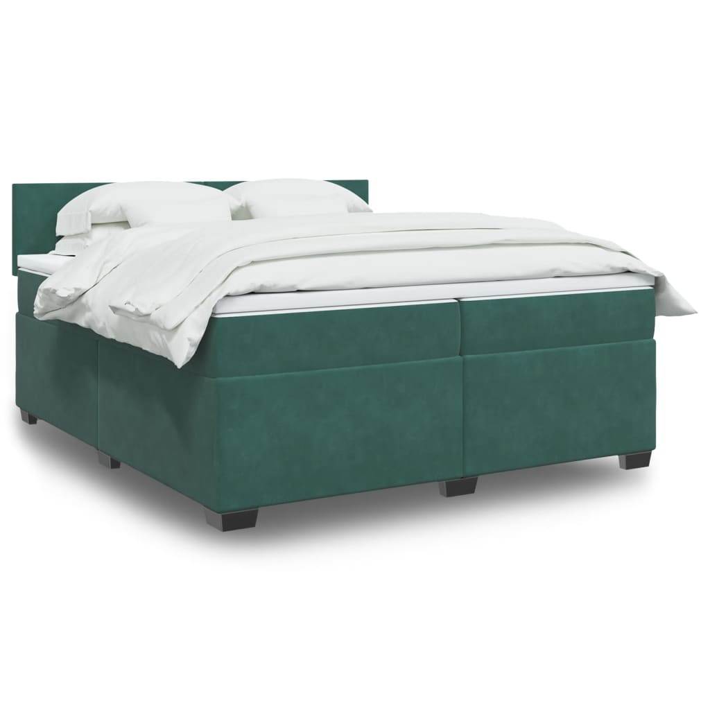 Boxspring met matras fluweel donkergroen 200x200 cm is nu te koop bij PeponiXL, paradijselijk wonen!