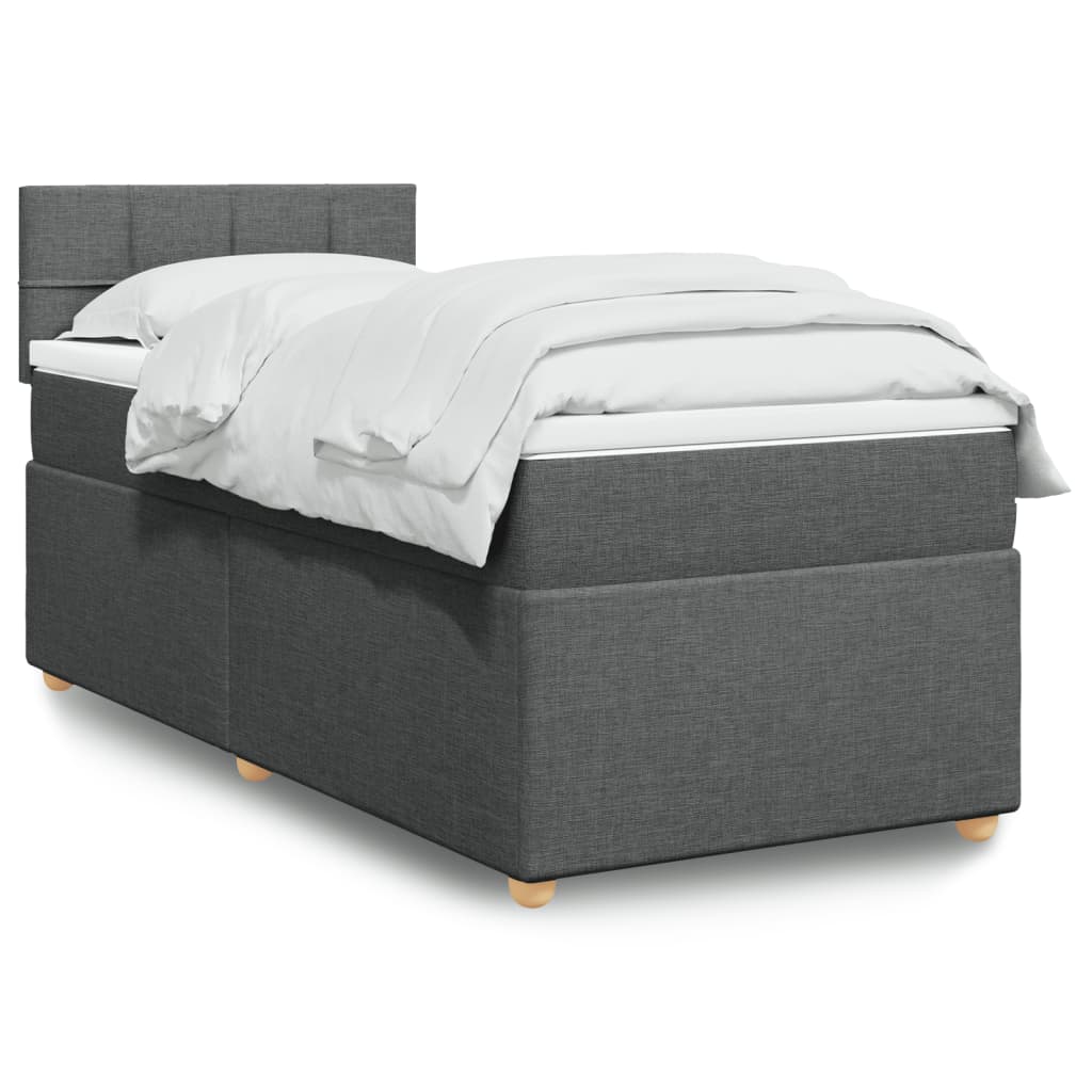 Boxspring met matras stof donkergrijs 80x200 cm is nu te koop bij PeponiXL, paradijselijk wonen!
