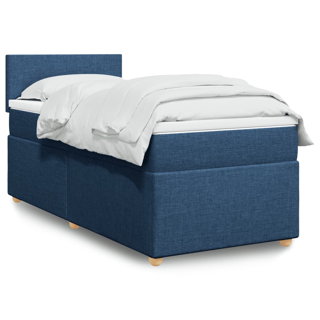 Boxspring met matras stof blauw 90x190 cm is nu te koop bij PeponiXL, paradijselijk wonen!