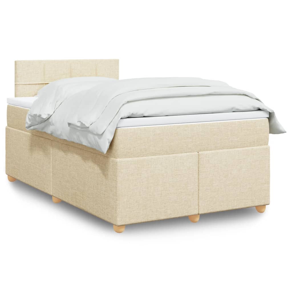 Boxspring met matras stof crèmekleurig 120x190 cm is nu te koop bij PeponiXL, paradijselijk wonen!